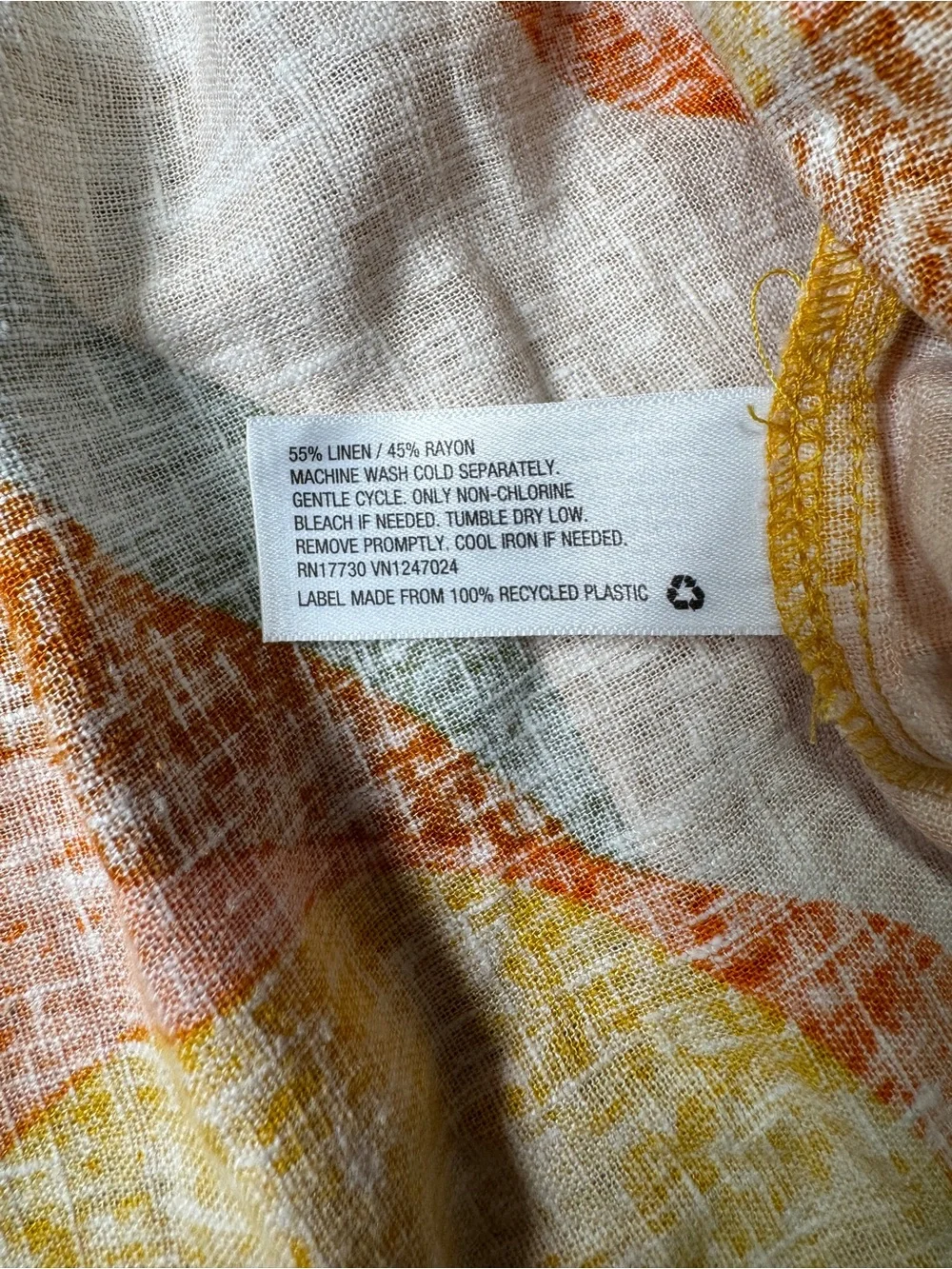 Fe Noel x Target Mini Skirt Size 16 Abstract Orange Yellow  55% Linen 45% rayon - Picture 8 of 8